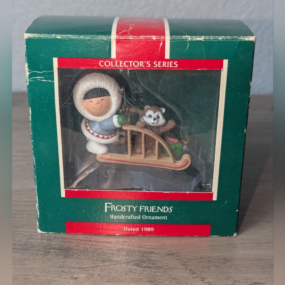 Hallmark Keepsake Ornament Frosty Friends Handcrafted Collector Series Date 1989